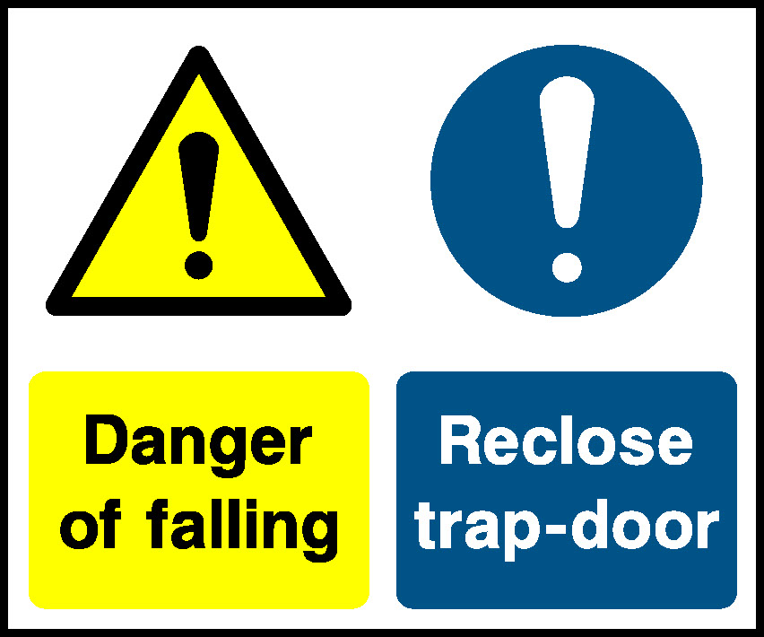 Clean Lift Signage Danger Reclose Of Falling Trap-Door Lift Safety Signage - LIFT0002 ...