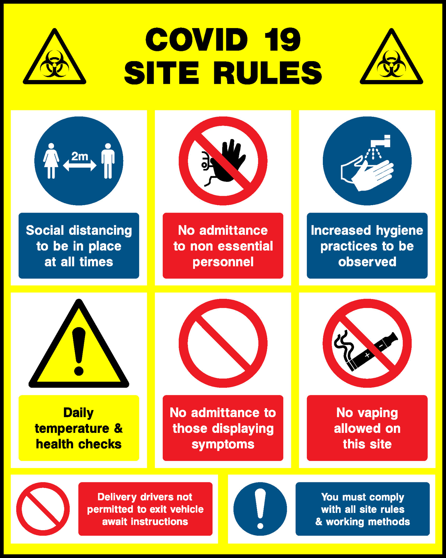 Covid 19 Site Rules Construction-Signage - CONS0127