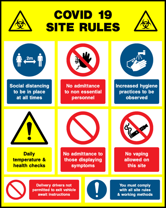 Covid 19 Site Rules Construction-Signage - CONS0127