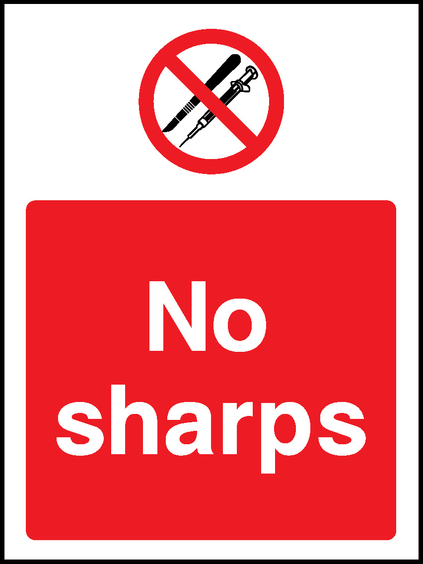 Sharps Prohibition General Signage - GENE0087