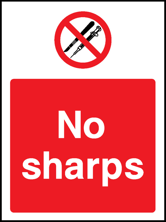 Sharps Prohibition General Signage - GENE0087