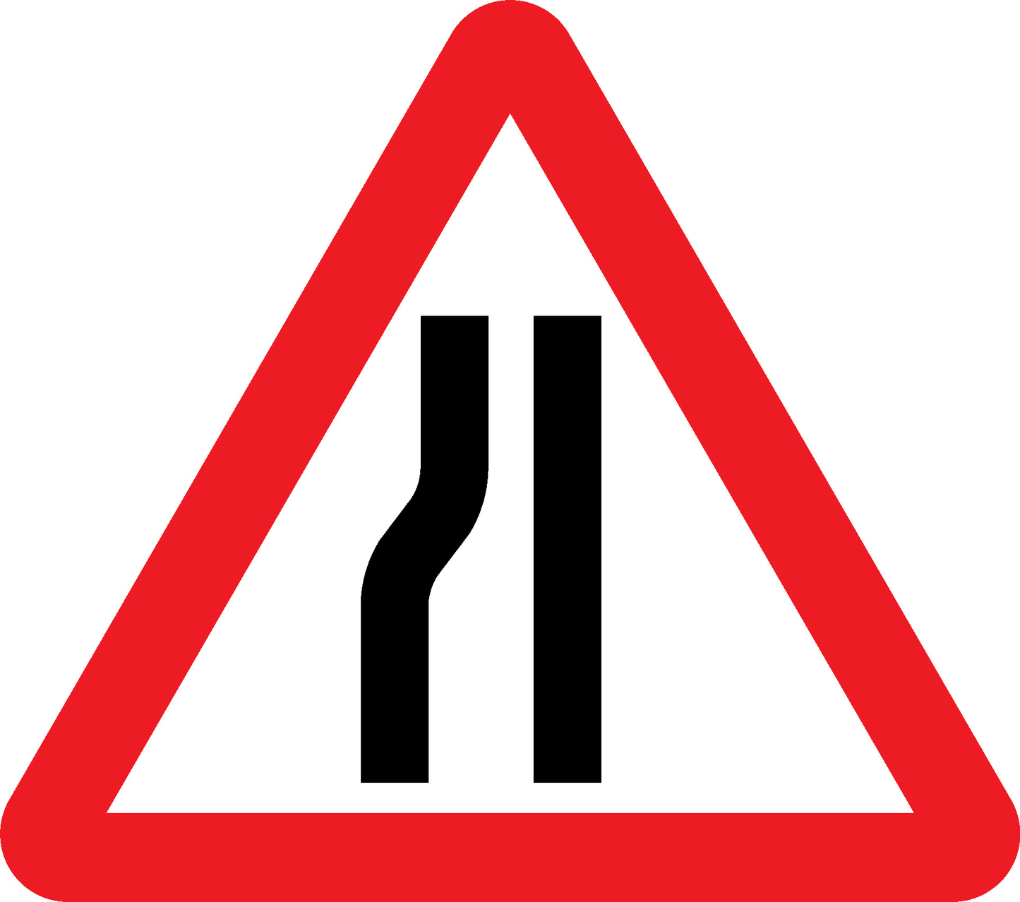 Left Lane Ends Road Traffic Warning Signage - WARN0015